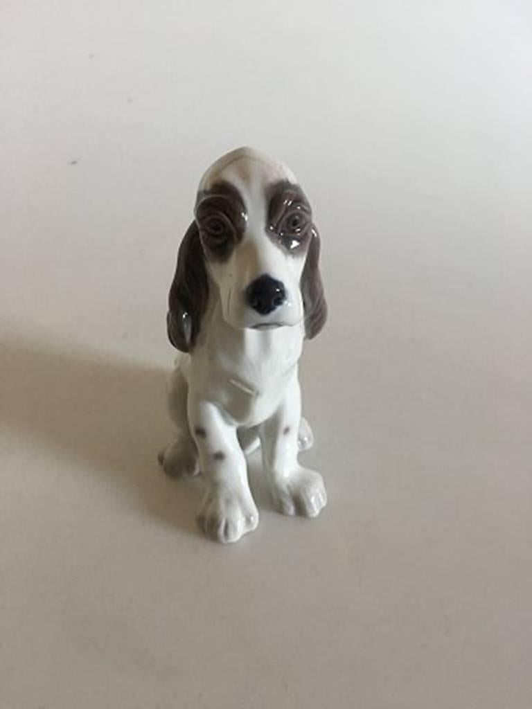 Art Nouveau Lyngby Porcelain Figurine of Sitting Dog #85