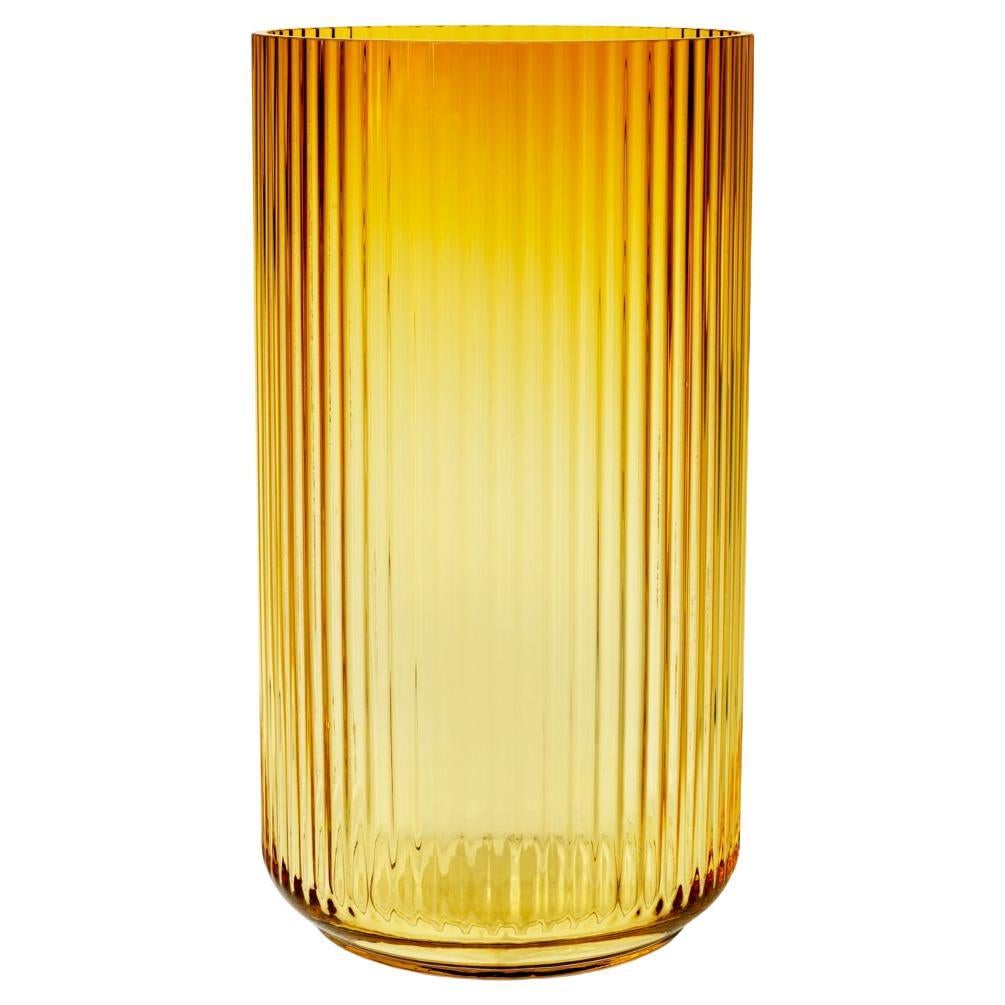 Lyngby Vase Amber Mouth Blown Glass For Sale