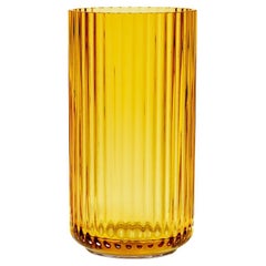 Lyngby Vase Amber Mouth Blown Glass