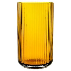 Lyngby Vase Amber Mouth Blown Glass