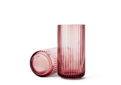 Lyngby Vase Burgundy Mouth Blown Glass