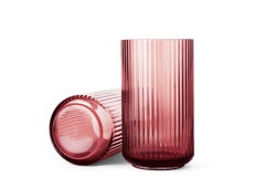 Lyngby Vase Burgundy Mouth Blown Glass