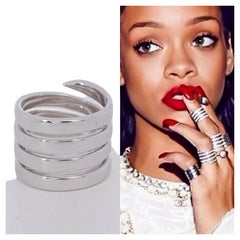 LYNN BAN fine jewellery sterling silver coil tip wraparound midi ring