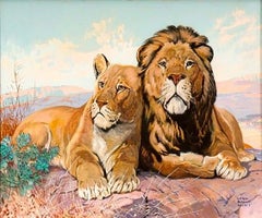 Lion and Lioness, The Saturday Evening Post Cover (Lions et lions du soir)