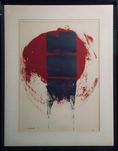 Composition of Red and Black-Limited Edition Print, Signed and Dated by Artist. 