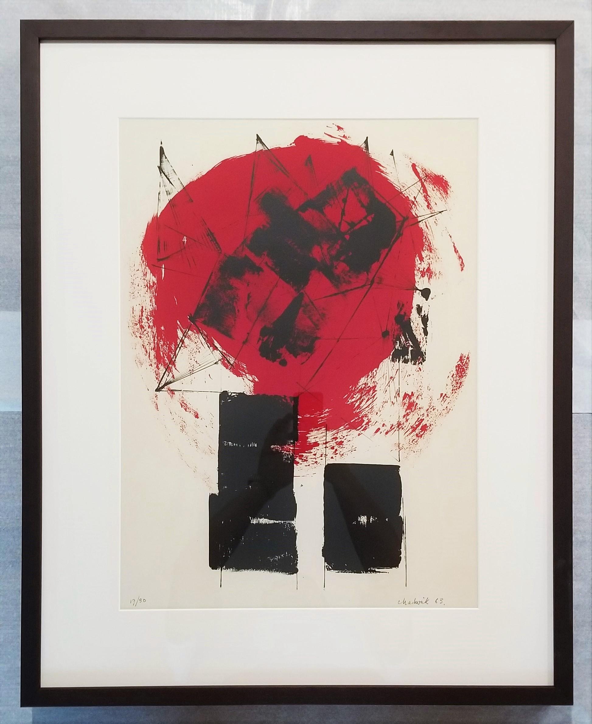 Red and Black II /// Abstract Expressionist Lynn Chadwick British Minimalism Art For Sale 2