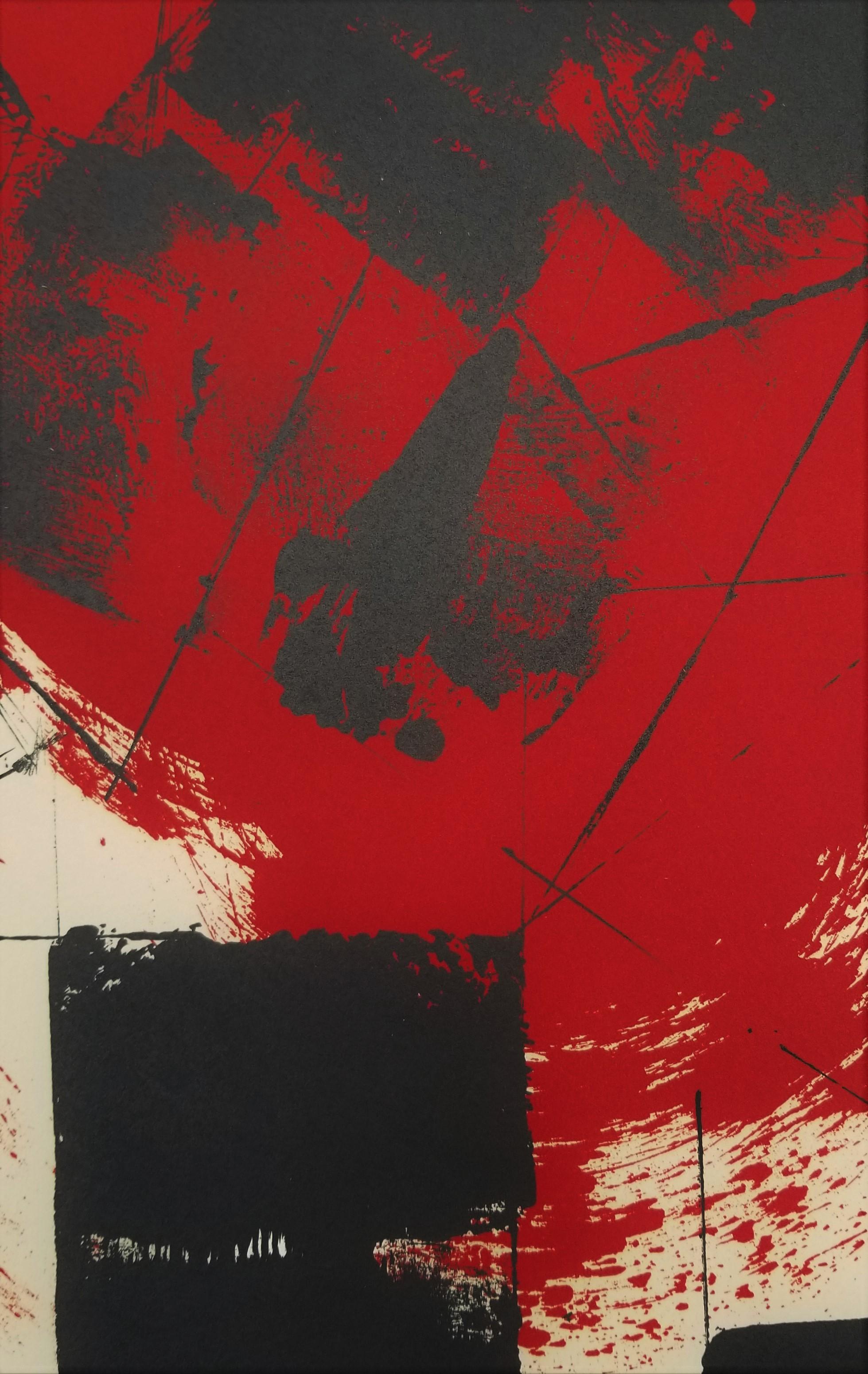 Red and Black II /// Abstract Expressionist Lynn Chadwick British Minimalism Art For Sale 8