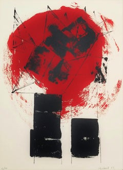 Red and Black II /// Abstract Expressionist Lynn Chadwick British Minimalism Art