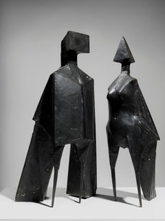 Maquette V Zwei geflügelte Figuren - 20. Jahrhundert, Bronze, Skulptur von Lynn Chadwick