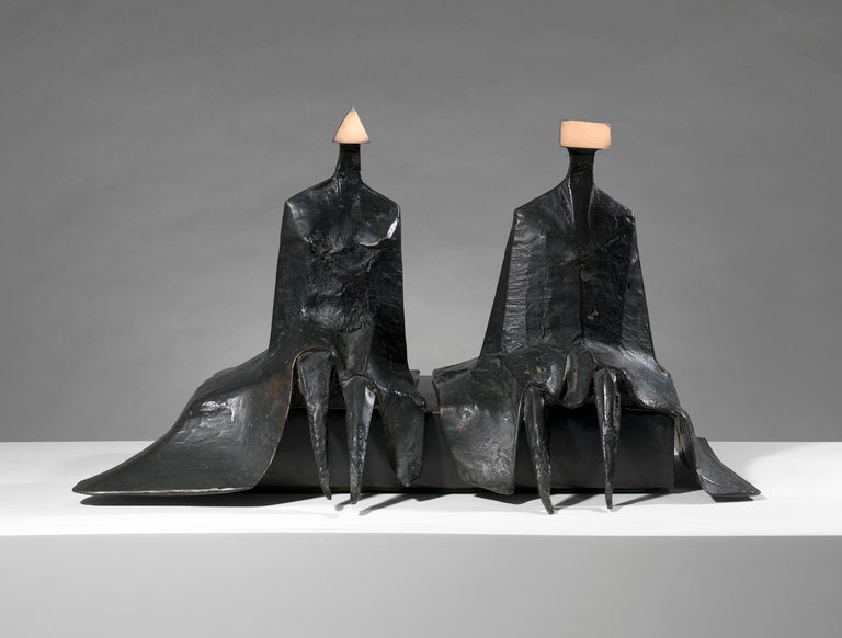 Sitting Figures in Robes I - 20th Century, Bronze, Sculptureby Lynn Chadwick For Sale 1