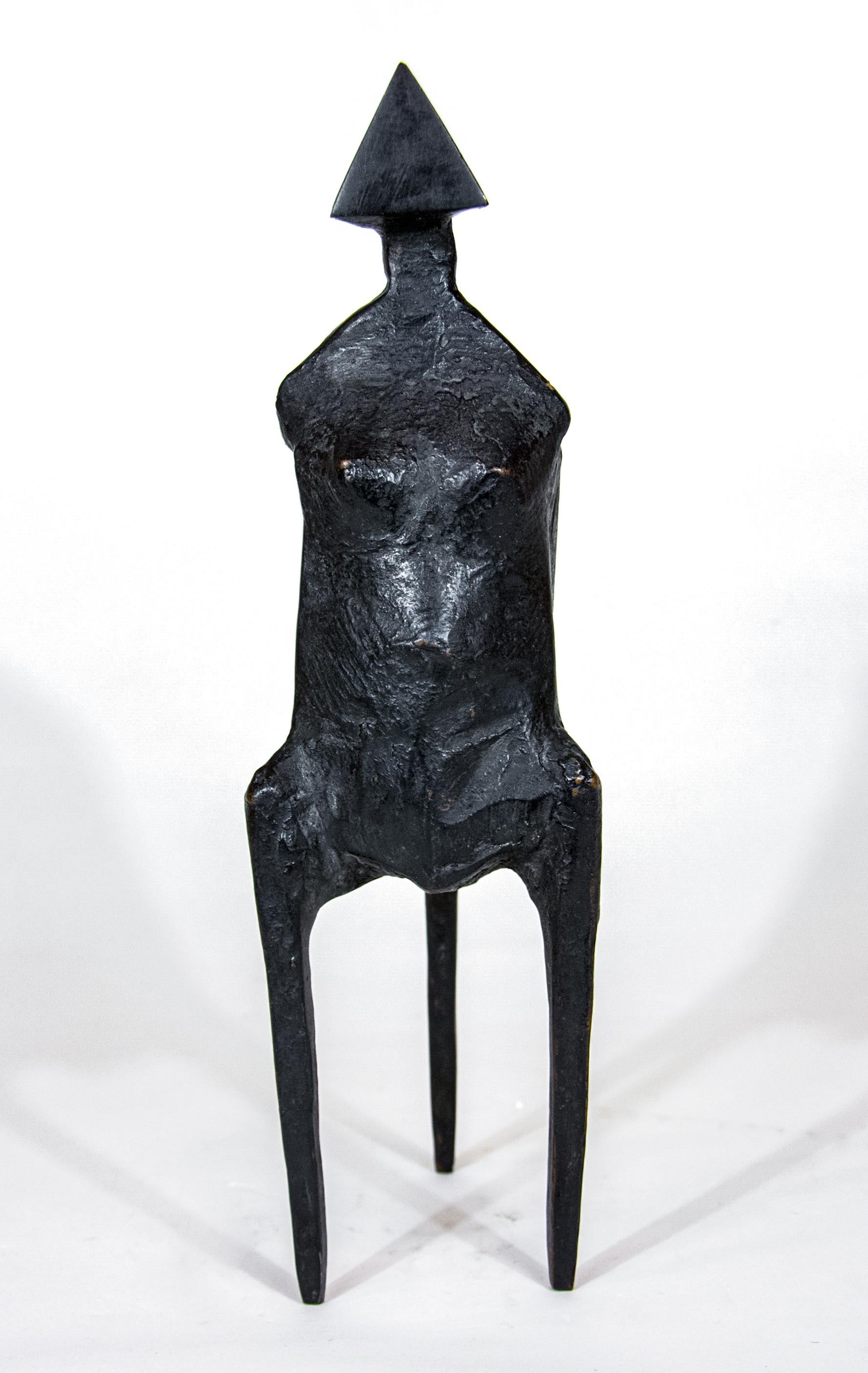 Lynn Chadwick Figurative Sculpture - Standing Woman No 1 - small, expressionist, abstract, female, bronze sculpture