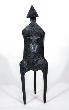 Standing Woman No 1 - small, expressionist, abstract, female, bronze sculpture