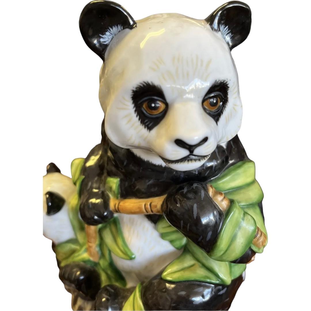 20th Century Lynn Chase 1999 Porcelain Panda & Cub Signed/Dated/Numbered For Sale