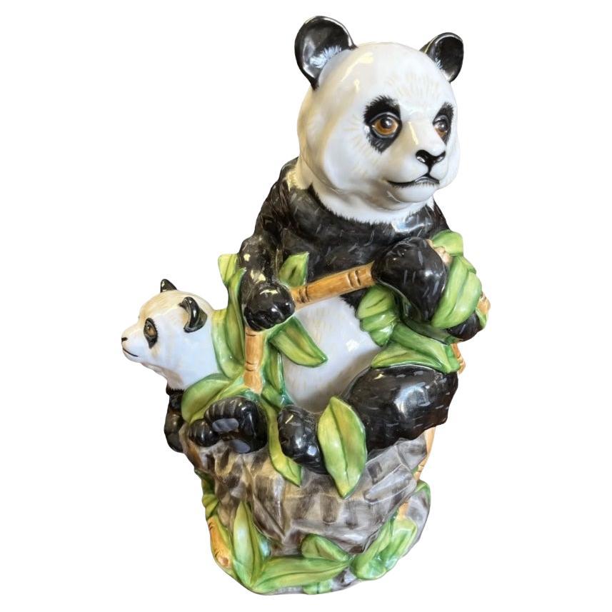 Lynn Chase 1999 Porcelain Panda & Cub Signed/Dated/Numbered For Sale