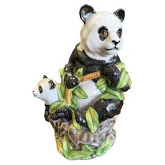 Lynn Chase - Panda & Cub en porcelaine, signé/daté/numéroté 1999