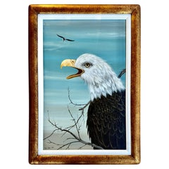Lynn Chase Bald Eagle Oil Painting, Signed 1980, American Wildlife Art