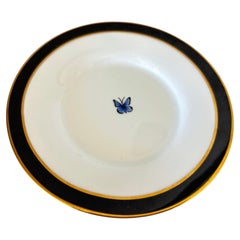 Lynn Chase Designs Jaguar Jungle Saucer Dish black border and 24K Gold Rim