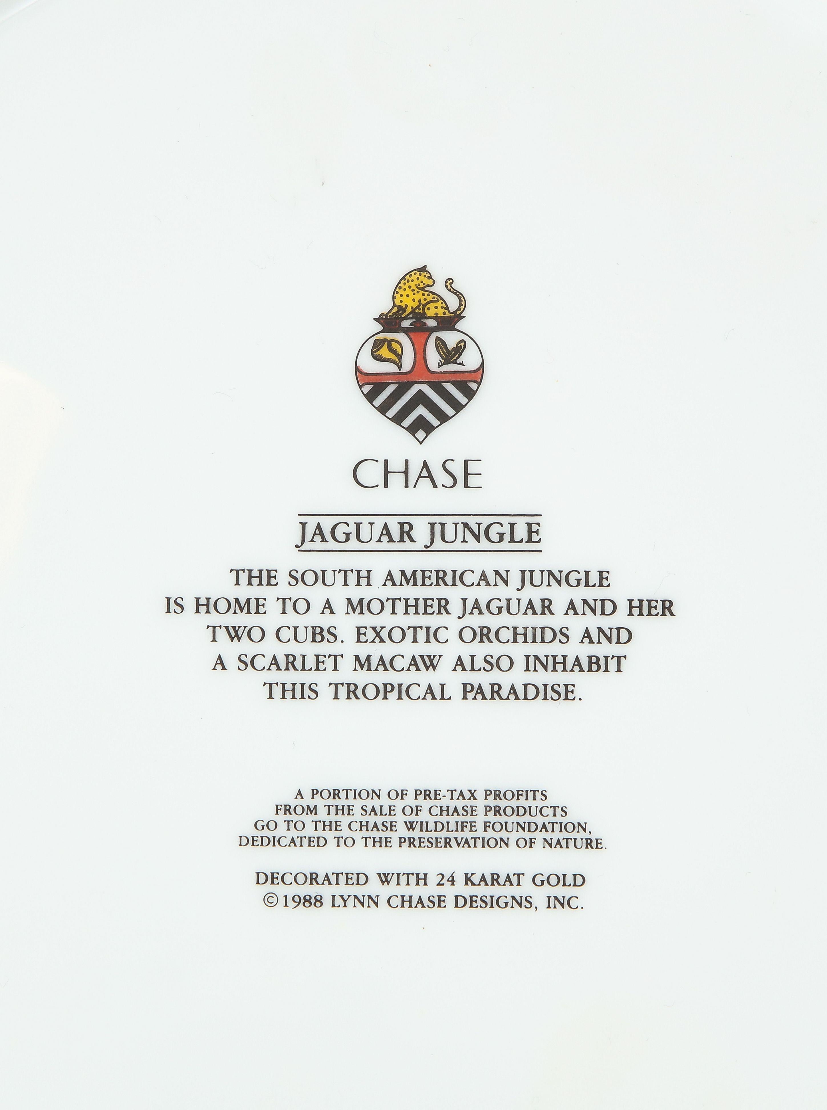 Lynn Chase, Jaguar Jungle 24 K Gold 6 Place Setting Dinner Set 10