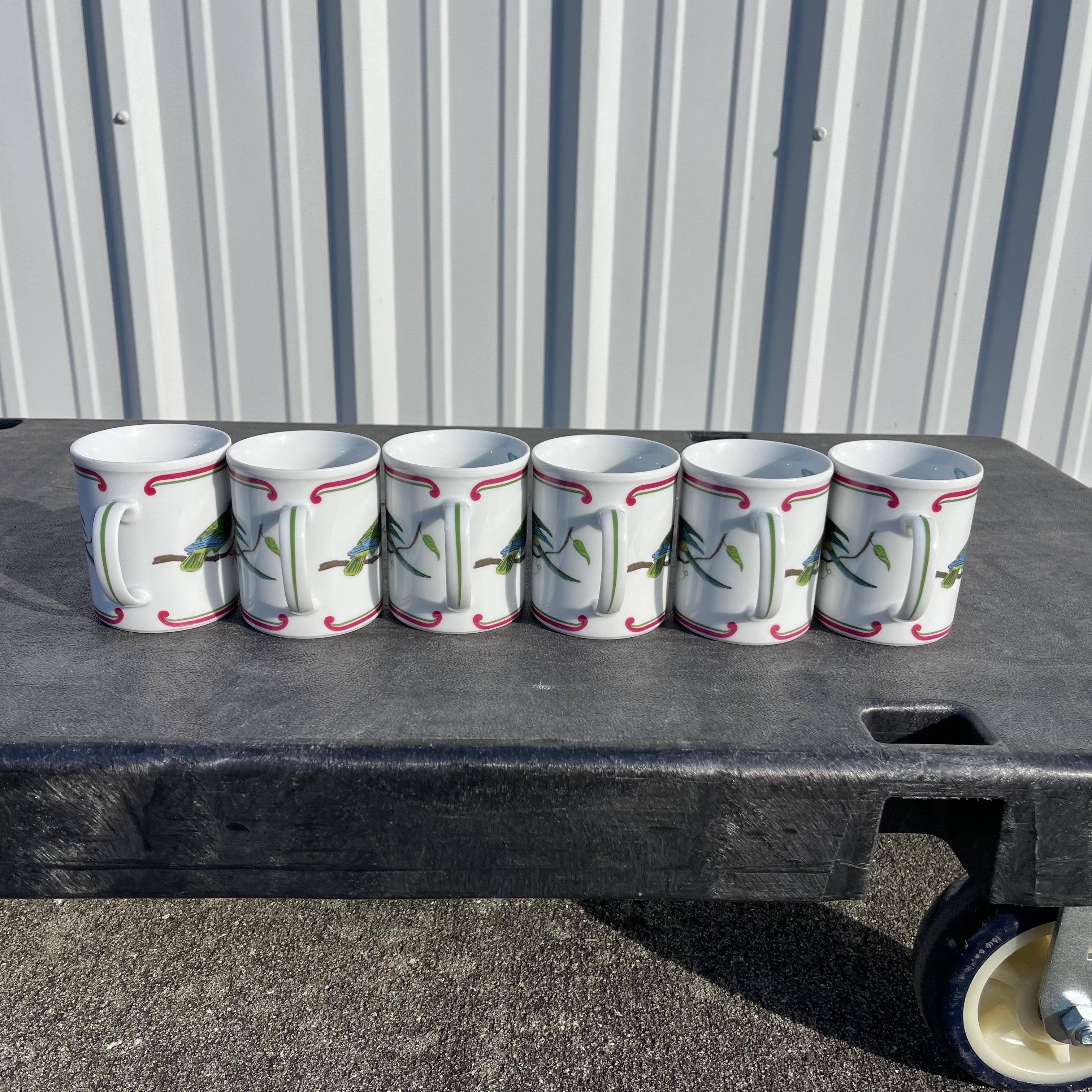 Tasse à café Parrots of Paradise de Lynn Chase, lot de 6 en vente 1