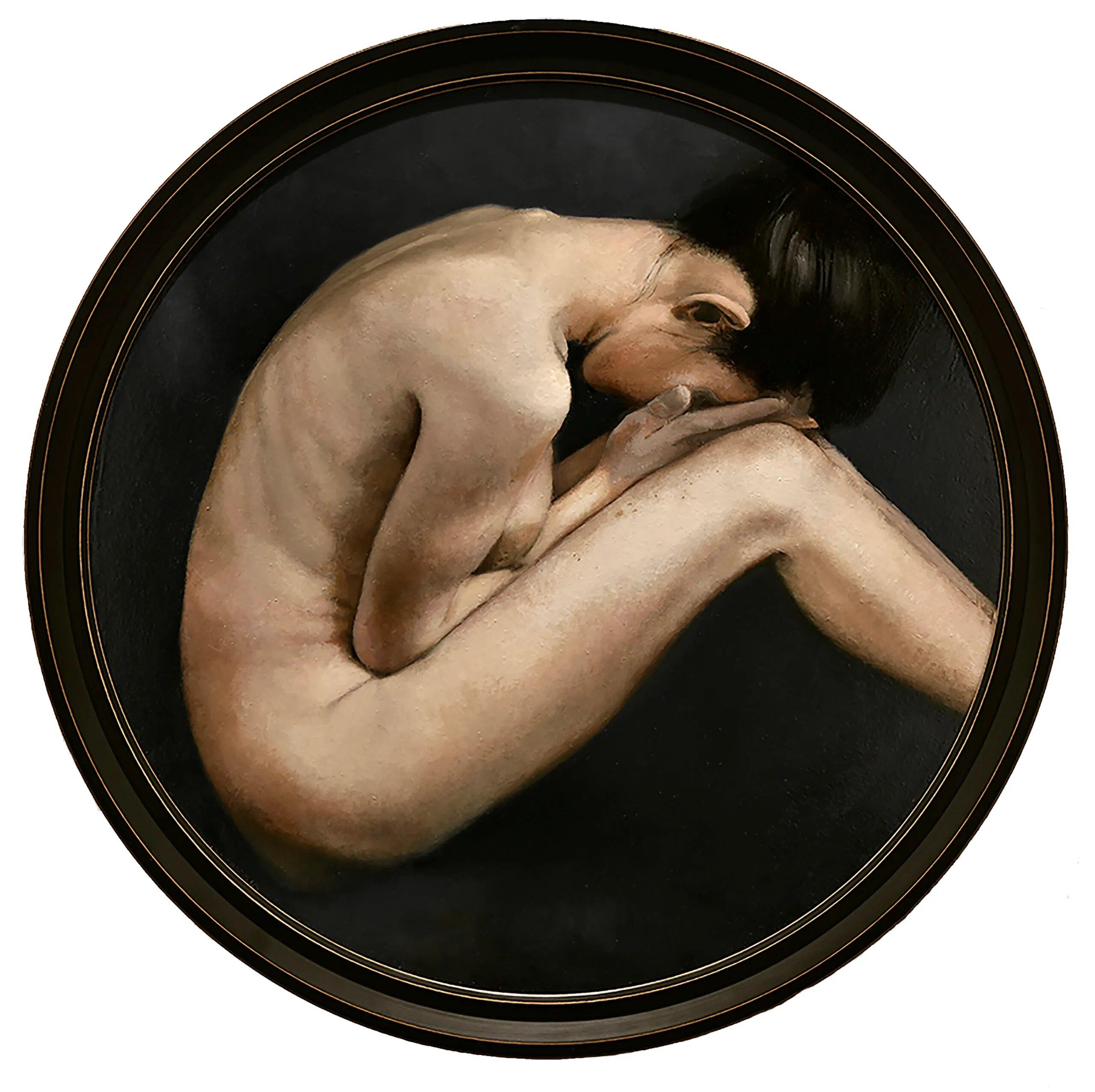 Lynn Christopher Figurative Painting - Realistic Figurative Oil Painting, "The Quiet Within"