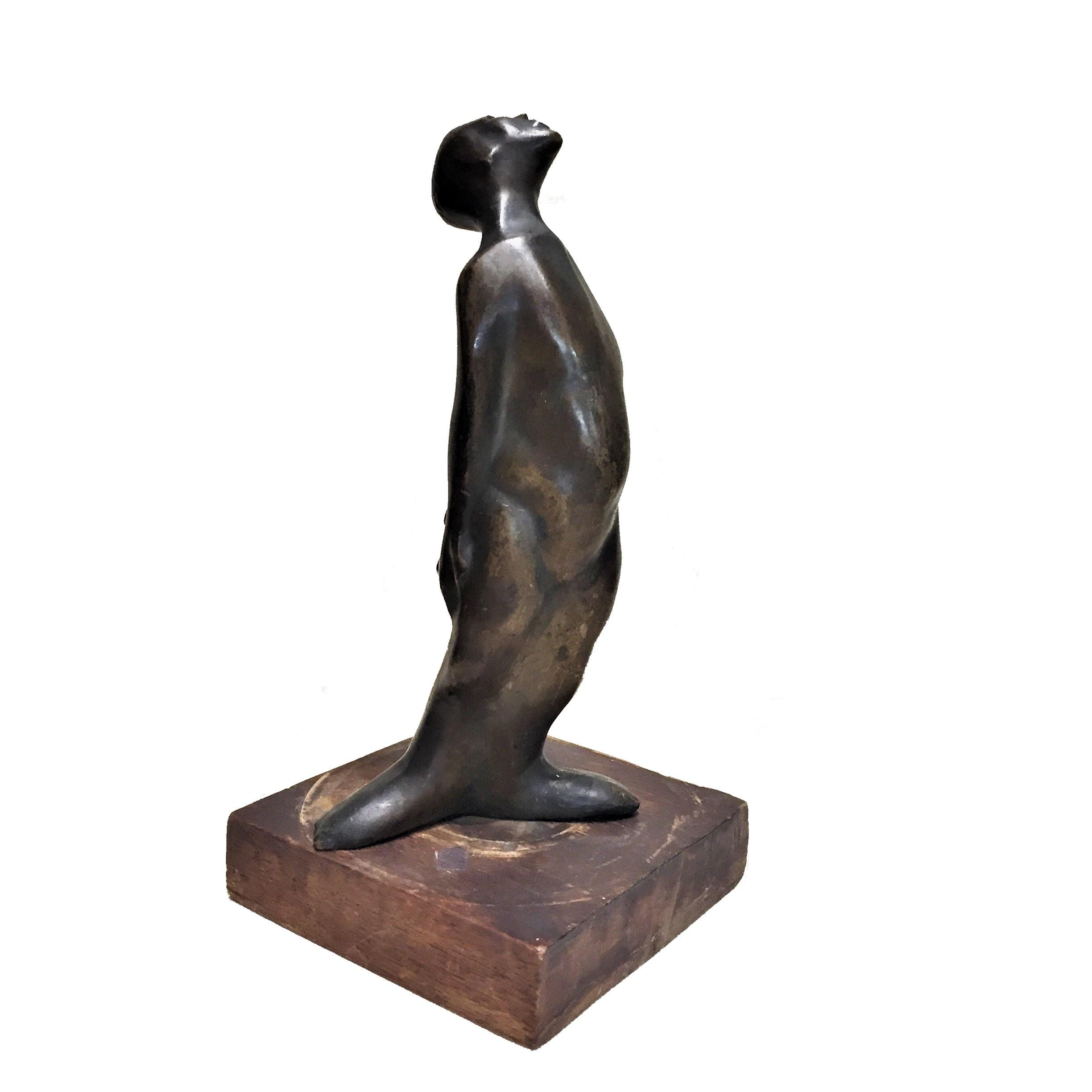 Couple, groupe de sculptures mobiles en bronze patiné de Lynn Davis, circa 1961 en vente 3