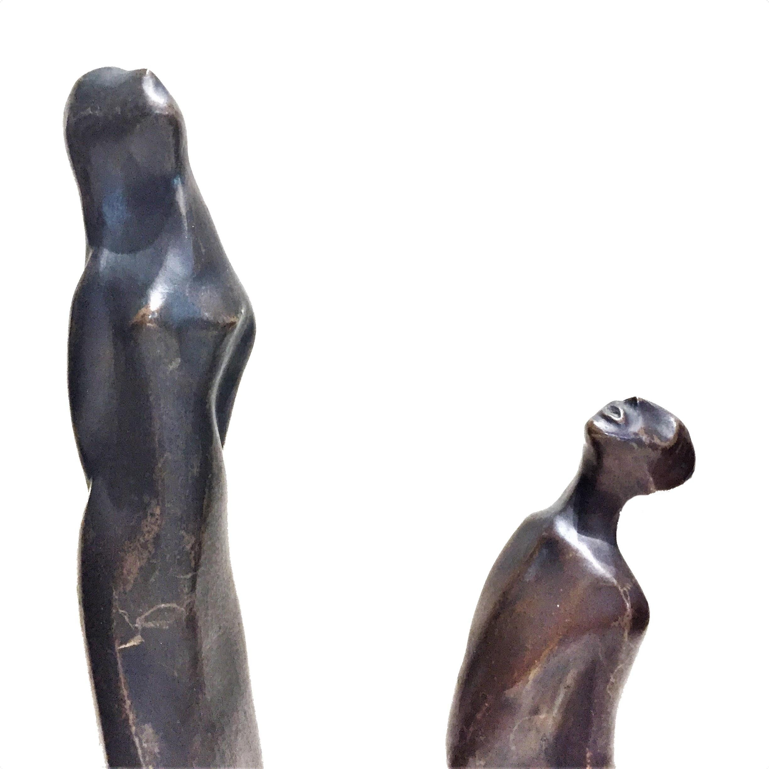 Mid-20th Century Lynn Davis, Couple, Patinated Bronze Mobile Sculptural Group, circa 1961 For Sale