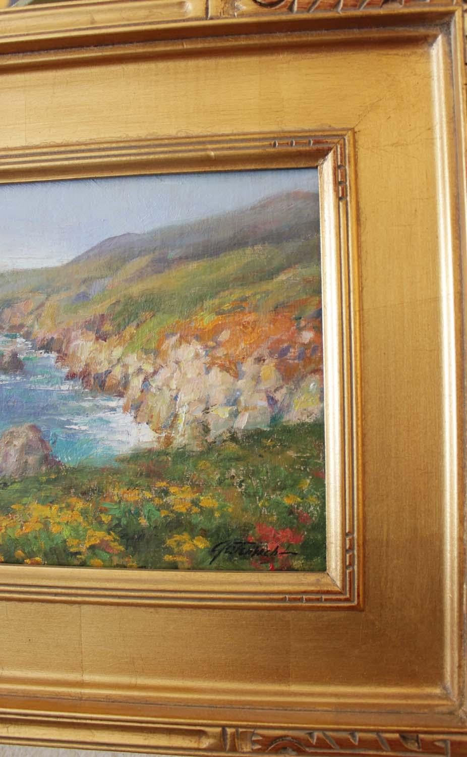 Big Sur Wild flowers - Impressionist Painting by Lynn Gertenbach
