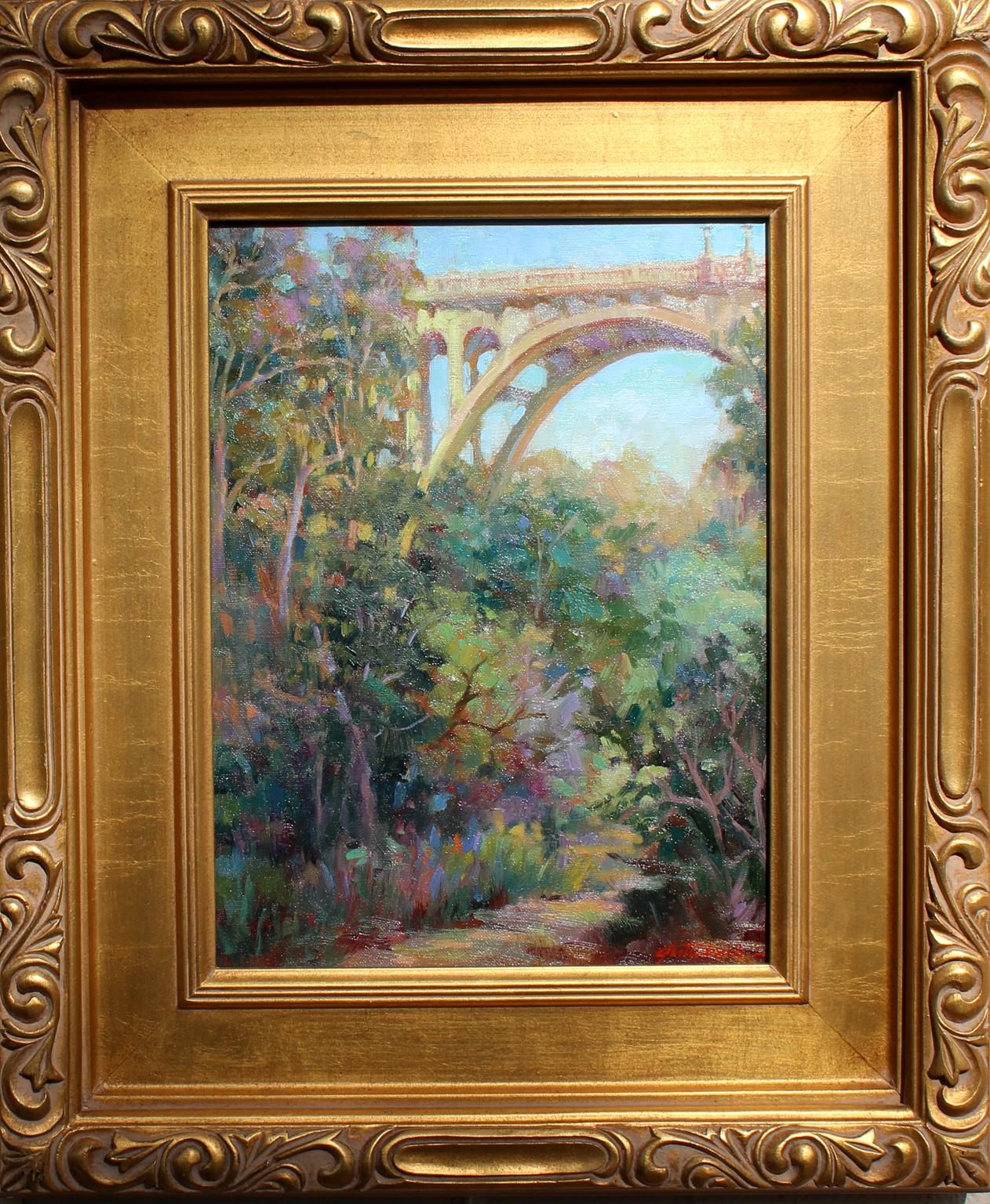 Bridge, Arroyo Seco, Pasadena, CA - Painting by Lynn Gertenbach