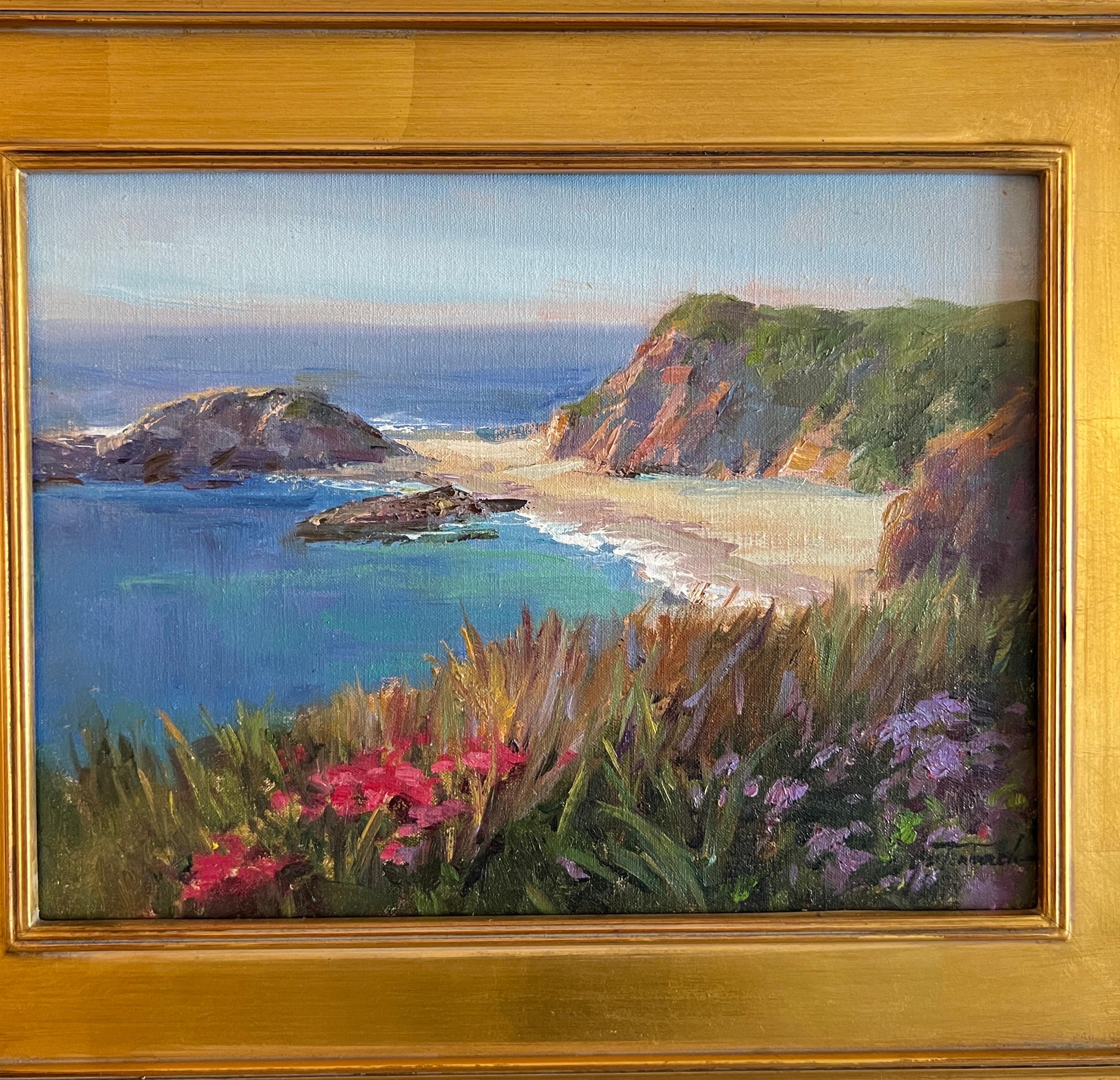 Montage Beach, California, Impressionist art of California. - American Impressionist Painting by Lynn Gertenbach