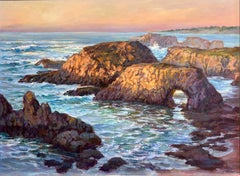 Contemporary California seascape Mendocino. Elephant Rock.