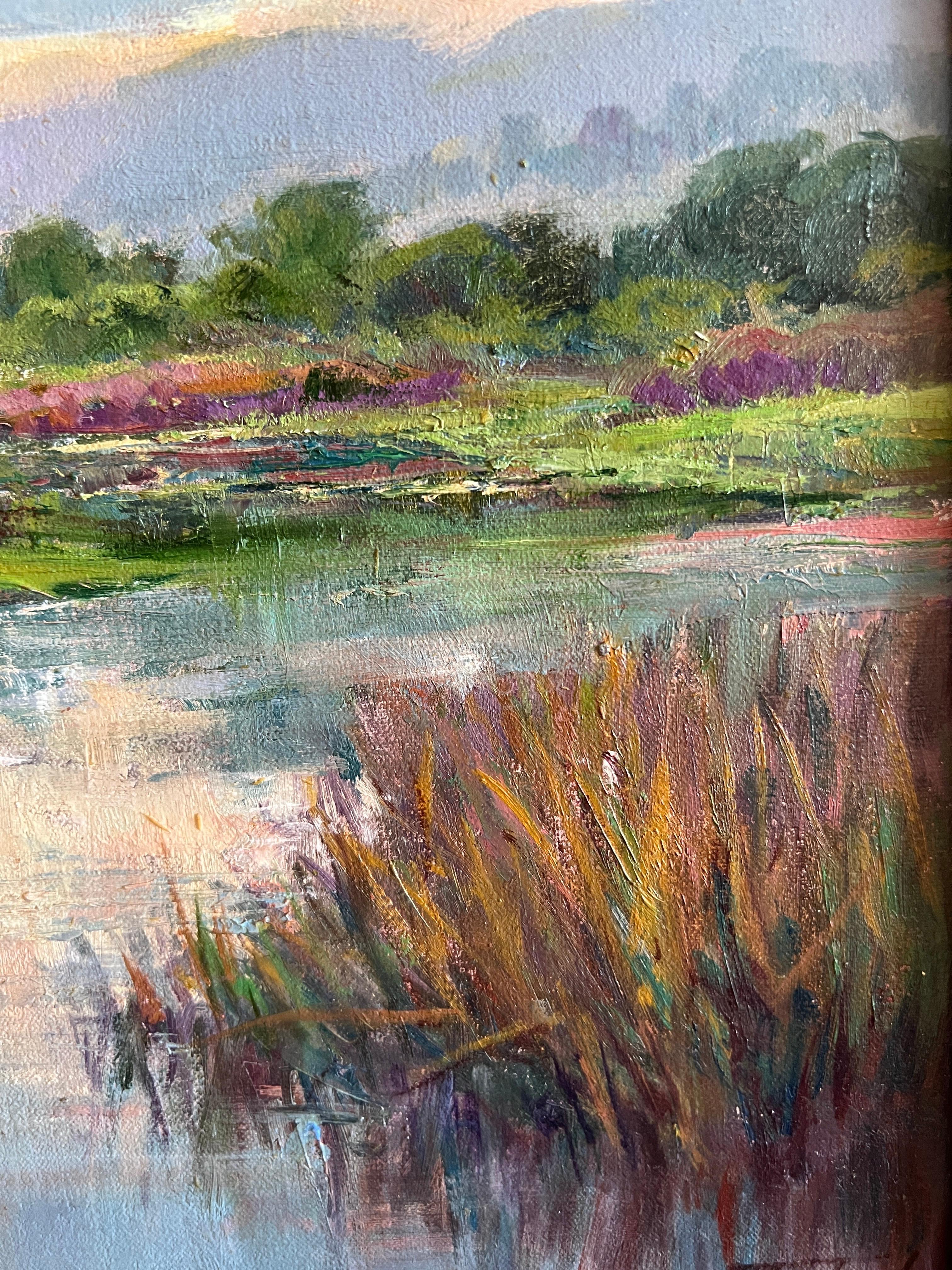 Impressionniste, Plein Air America, Last Light, Malibu Lagoons. en vente 4