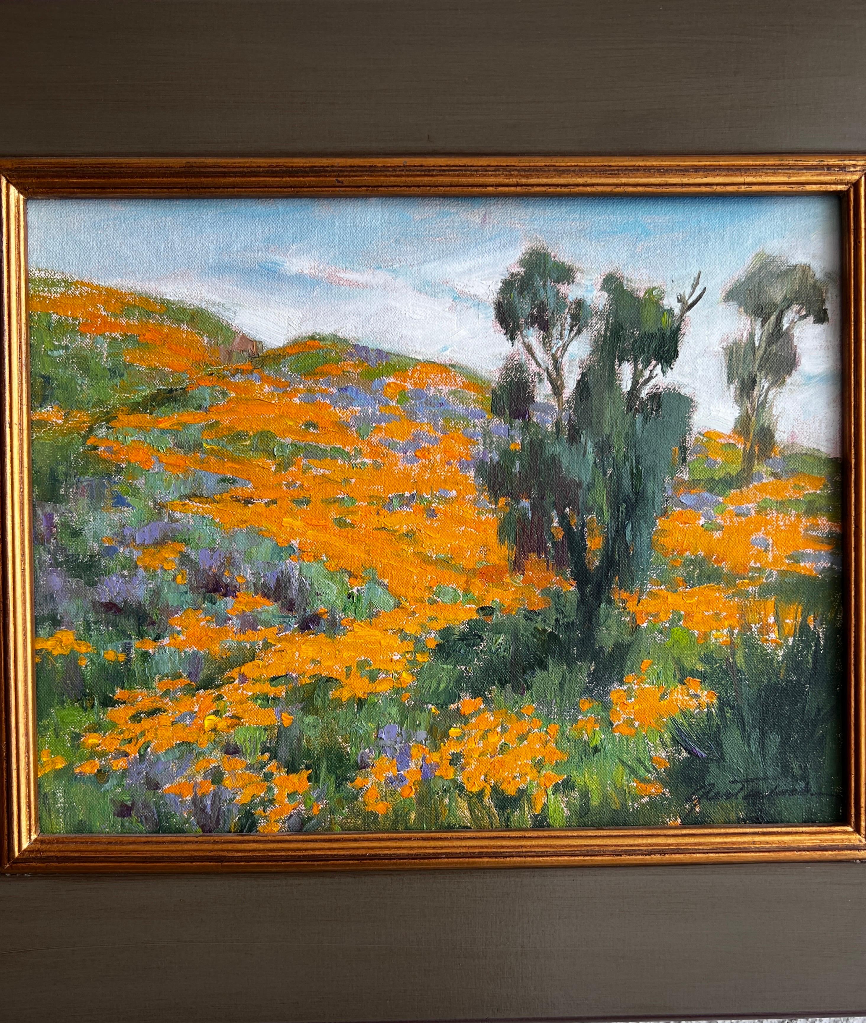 Lake Elsinore Poppies. - Painting by Lynn Gertenbach