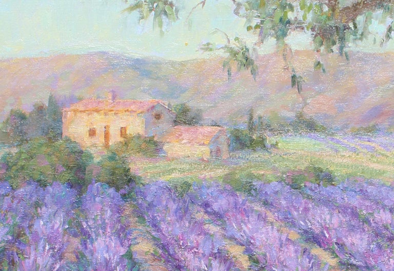 Lavender farm, artwork size is 24x30 in., oil on canvas ; framed size is 31