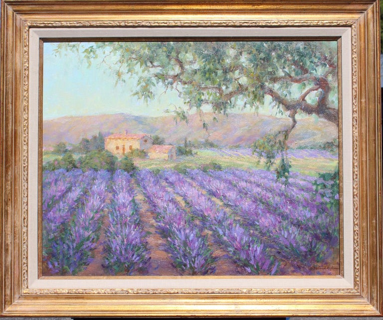 Lavender Farm, Lavender Field. - Painting by Lynn Gertenbach