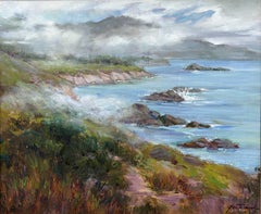 Mist at Rocky Peak, Carmel. California Seascape painting.