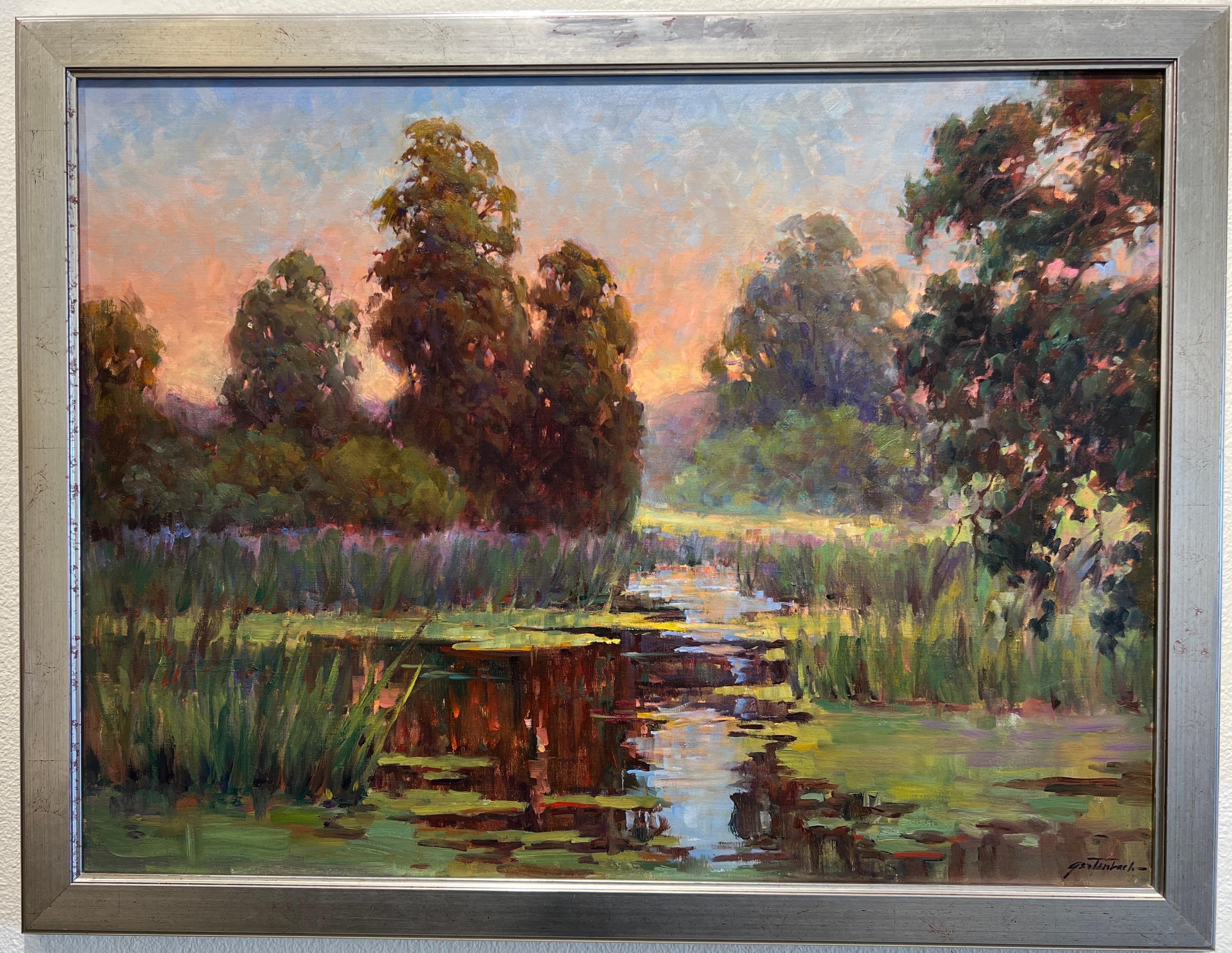 Santuario, California encapsula, pintura impresionista - Painting de Lynn Gertenbach