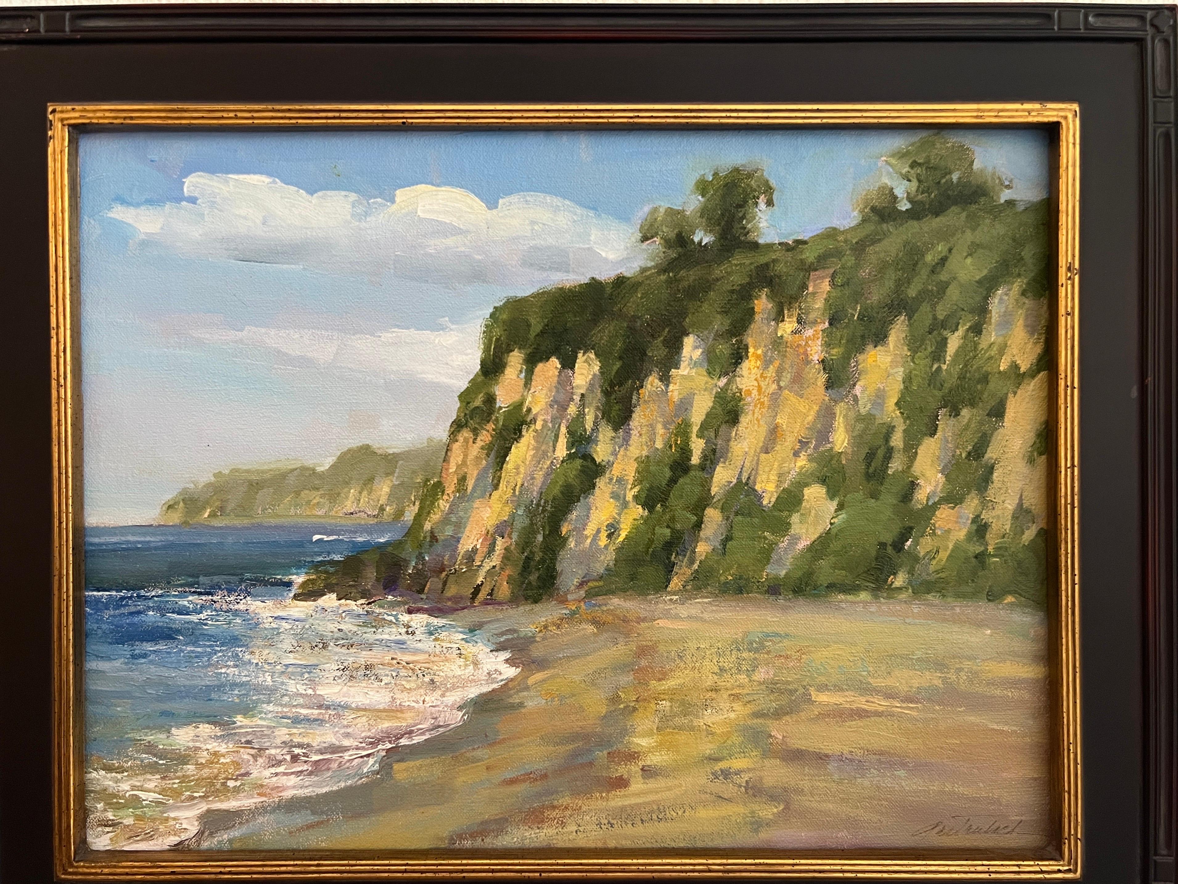 Voir Scape, Paradise Cove, Malibu. Pétrole  peindre Malibu. - Painting de Lynn Gertenbach