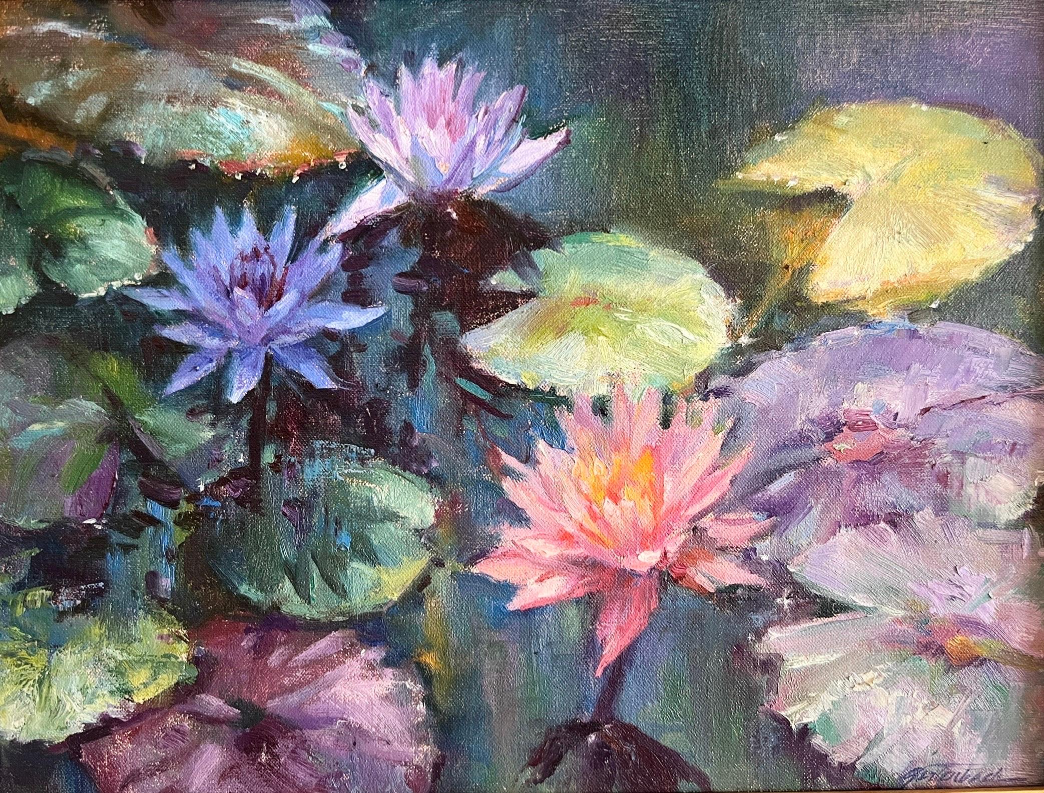 Gigli dipinti ad olio, Water Jewell, arte contemporanea, pittore plein air della California