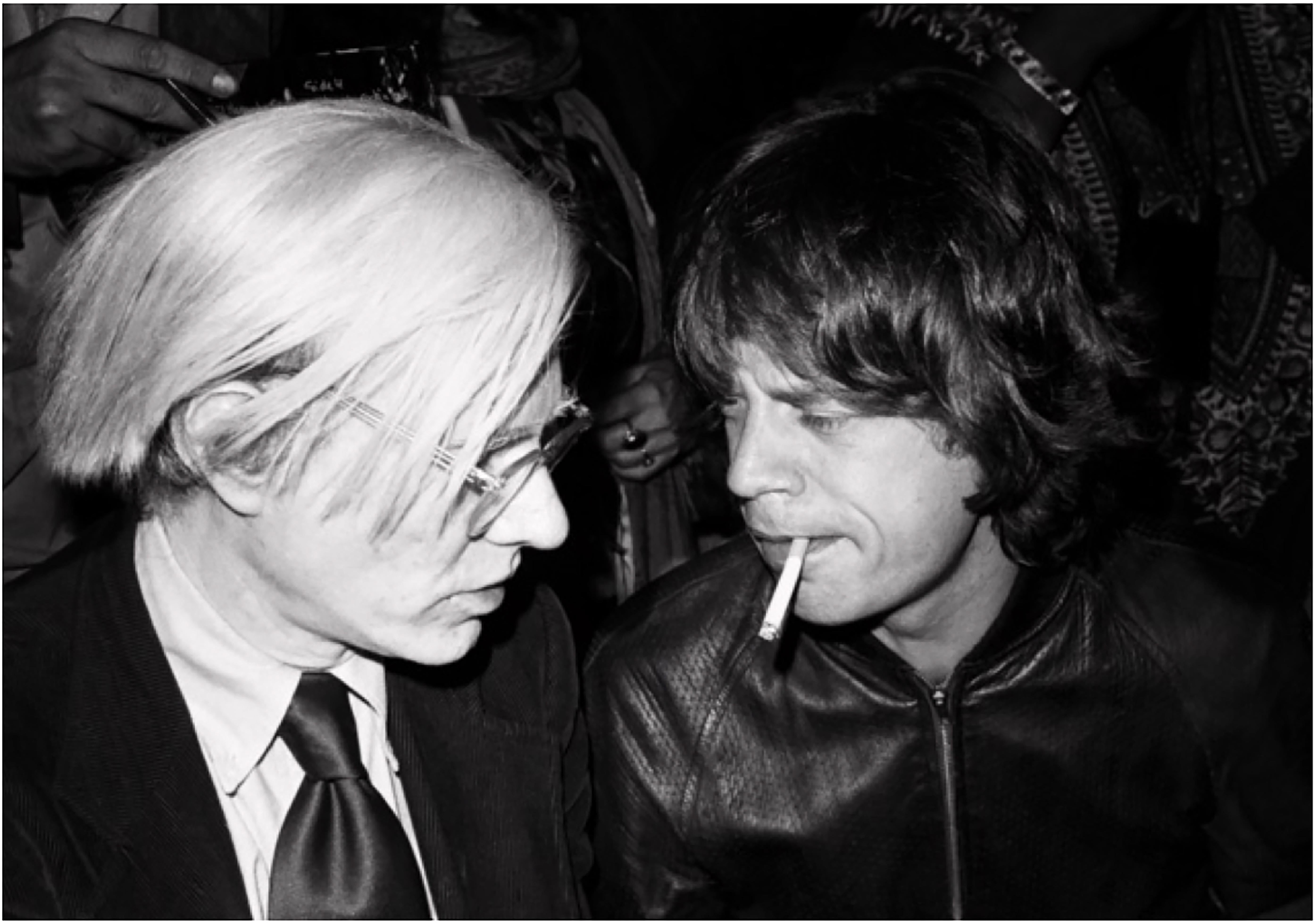 Lynn Goldsmith Black and White Photograph - Andy Warhol Mick Jagger