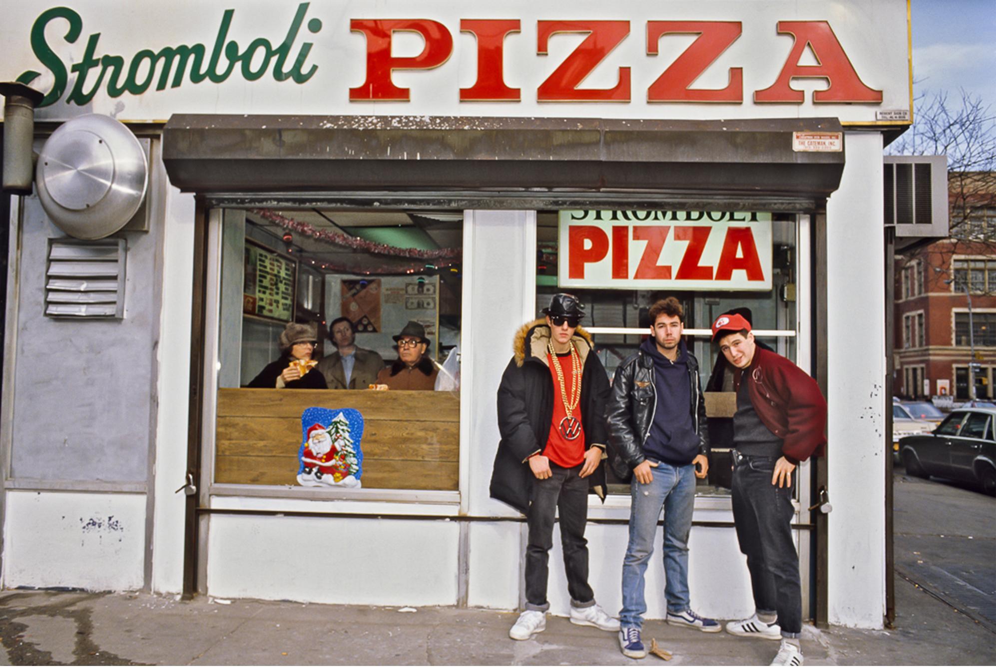 Signed limited edition 20x24"" print of The Beastie Boys, Stromboli Pizza by Lynn Goldsmith, shot in NYC in 1987.

Limited edition number 7/20

Modern C-type print. Available for immediate shipping.