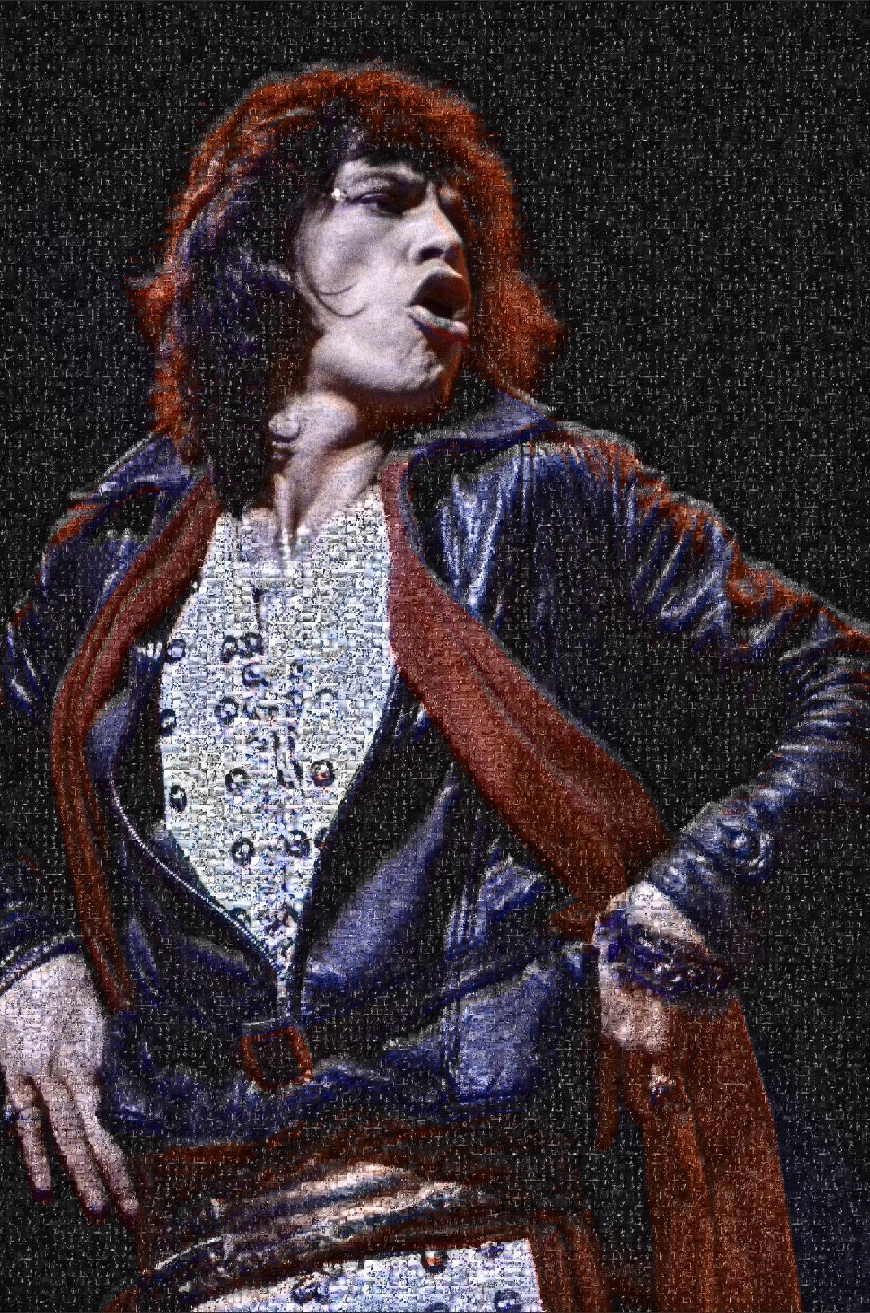 Lynn Goldsmith Color Photograph - Mick Jagger Hands on Hips Color Mosaic