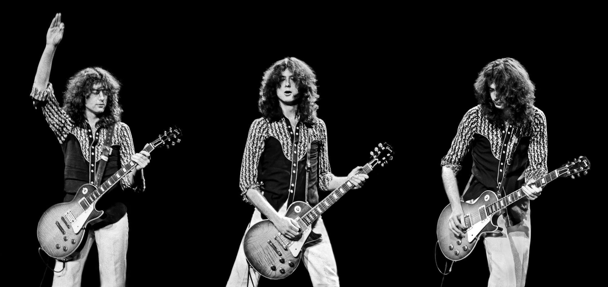 Lynn Goldsmith Portrait Photograph – Neue Veröffentlichung – Jimmy Page Led Zeppelin 1975, Triptychon 