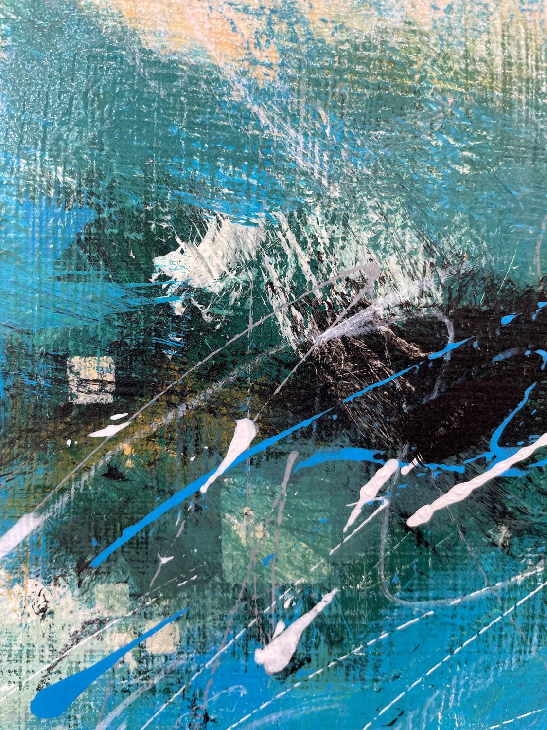 Sorprese magiche, Pittura astratta - Landscape Painting Blu di Lynn Goldstein