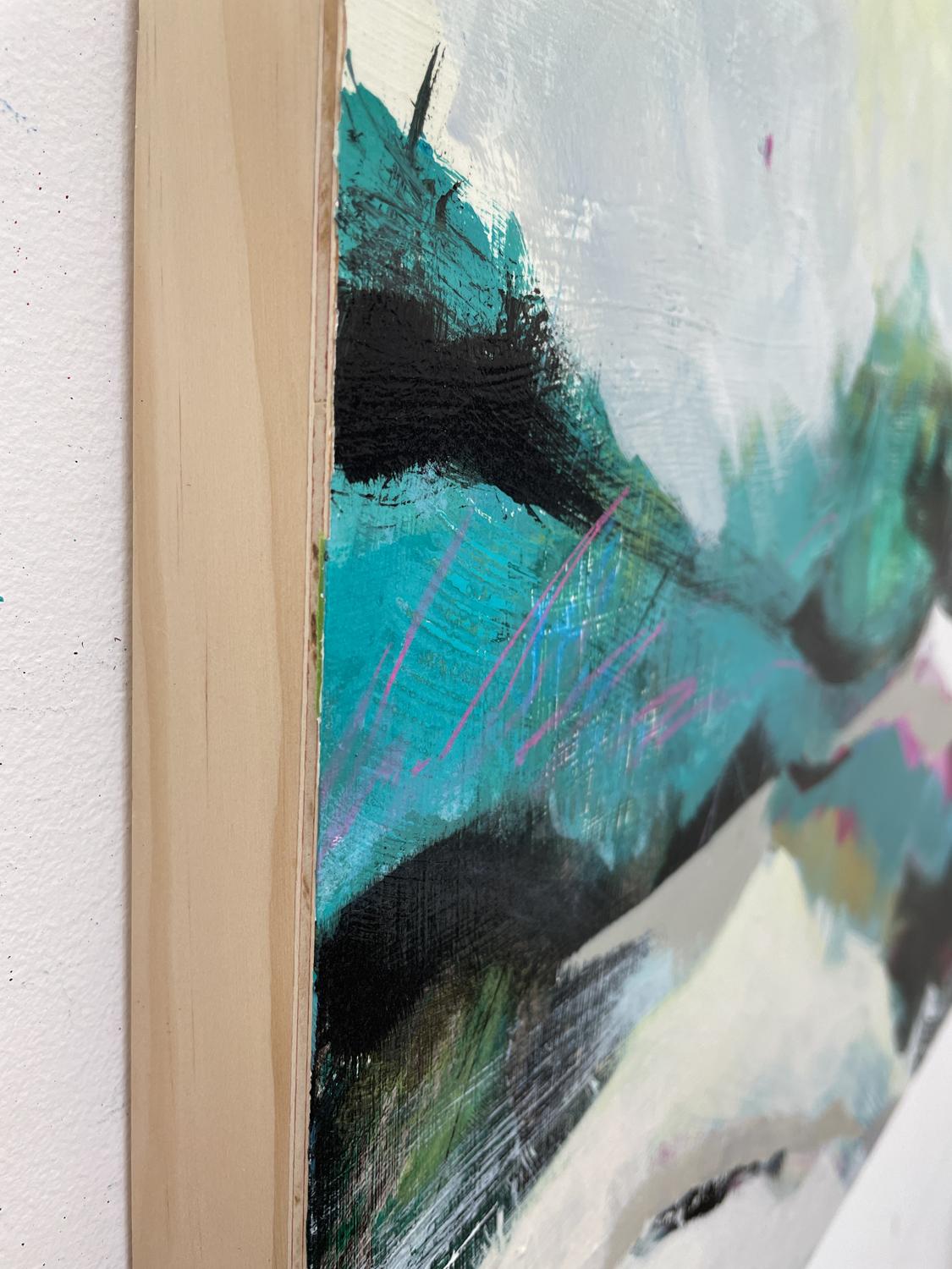 Surprise Landing, Abstraktes Gemälde – Painting von Lynn Goldstein