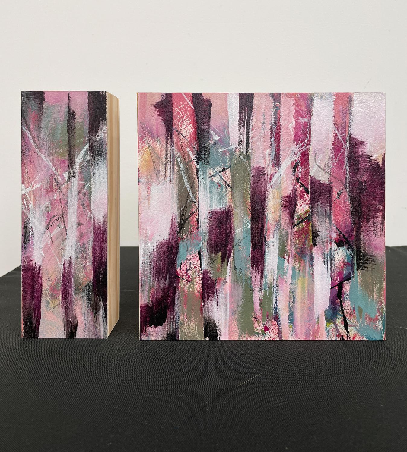 L'uomo che sussurra agli alberi, pittura astratta - Painting Astratto di Lynn Goldstein