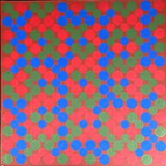 Lynn Leland, unique geometric abstraction Op Art painting, Albright Knox Gallery