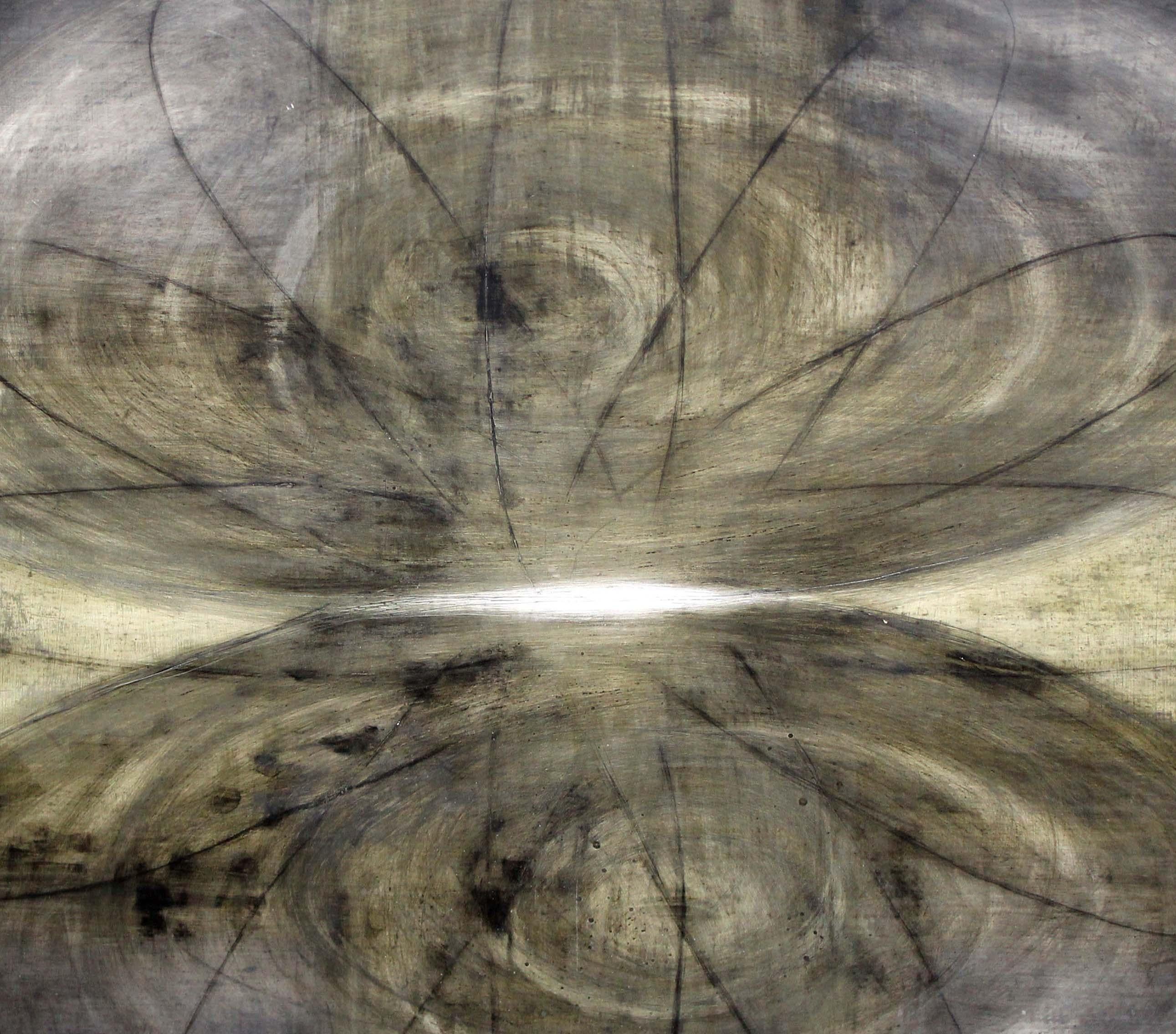 Lynn McCarty Oil Painting 1990 Abstract Monochrome Minimal Contemporary gray For Sale 1