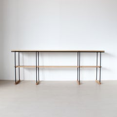 Lynn Modern Steel and Solid Wood Console and Hall Table by Crump and Kwash