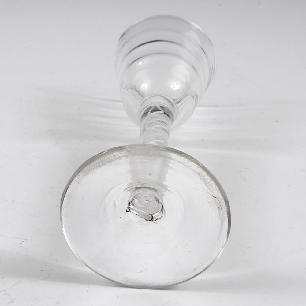 18th Century and Earlier Lynn Opaque Twist Stem Wine Glass, c1760 For Sale