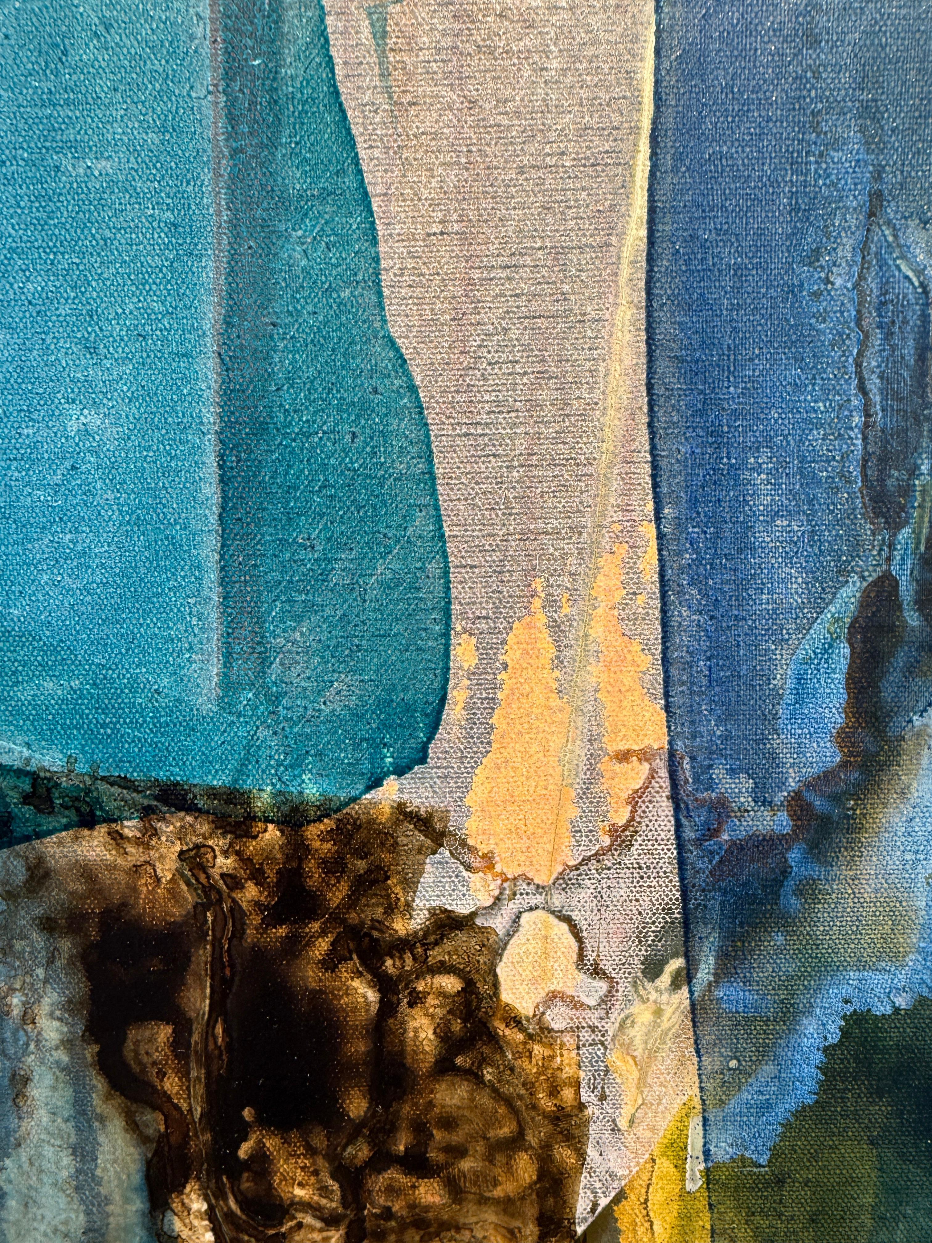 Une élégie du repos - Gris Abstract Painting par Lynn Sanders